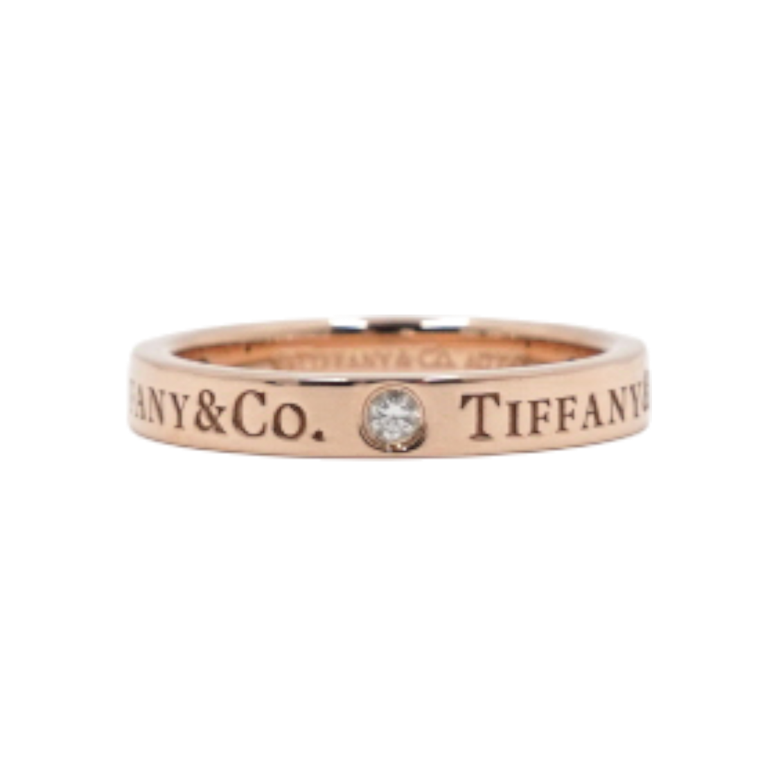 티파니 18K로즈골드 0.07캐럿 3P다이아 T&CO TCO 3mm 밴드링 반지-9호aa60361(Tiffany 18K Rose Gold 0.07ct 3P Diamond T&CO 3mm Band Ring - Size 9)