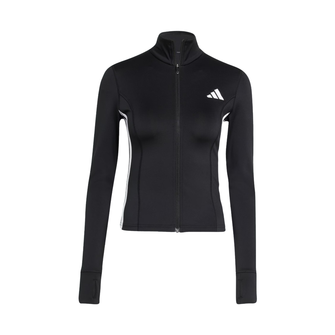 (W) 아디다스 워크아웃 에센셜 집 스루 삼선 자켓 블랙 화이트 - KR 사이즈((W) Adidas Workout Essentials Zip Through 3-Stripes Jacket Black White - KR Sizing) - 1