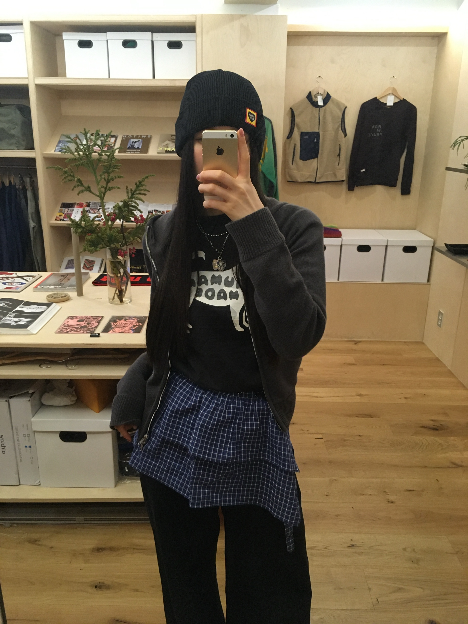 Human Made Classic Beanie Black, (W) Hysteric Glamour On Skull Pick Necklace Silver 착용 스타일