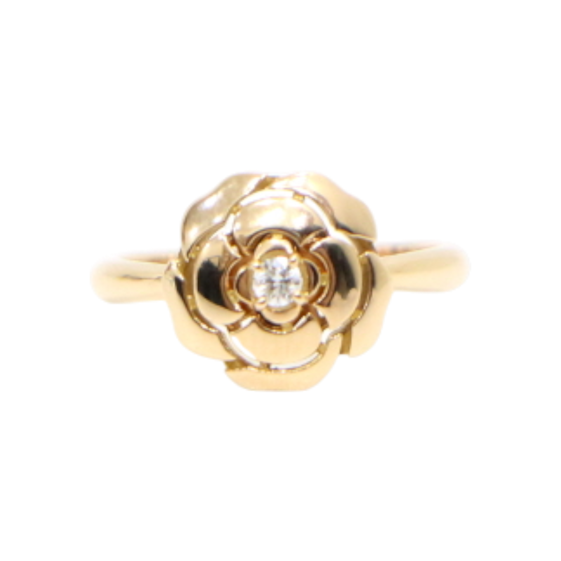 샤넬 J11662 18K로즈골드 1P다이아 까멜리아 반지-10호aa60682(Chanel J11662 18K Rose Gold Camellia Ring with 1 Diamond - Size 10)