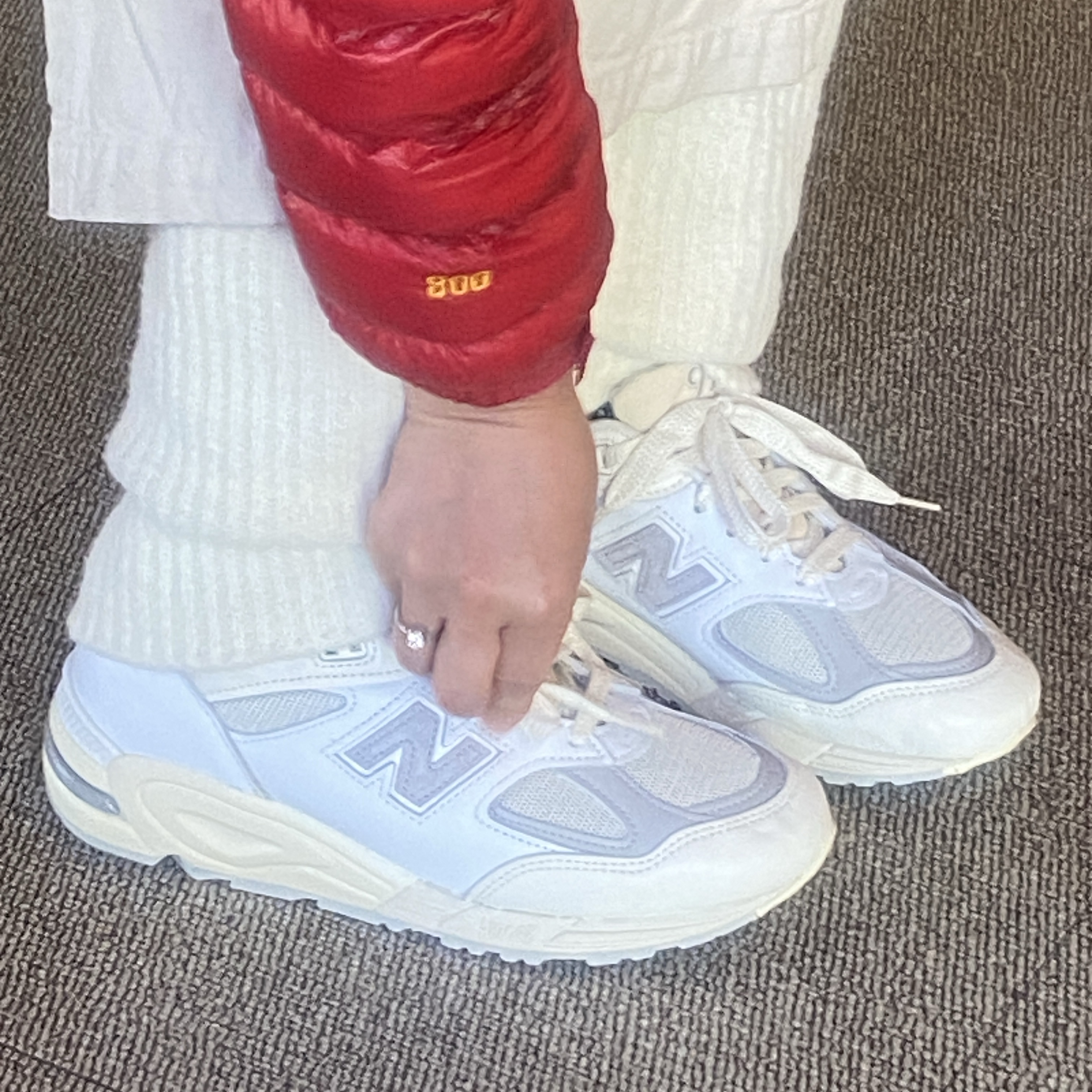 New Balance 990v2 Made in USA Sea Salt 착용 스타일