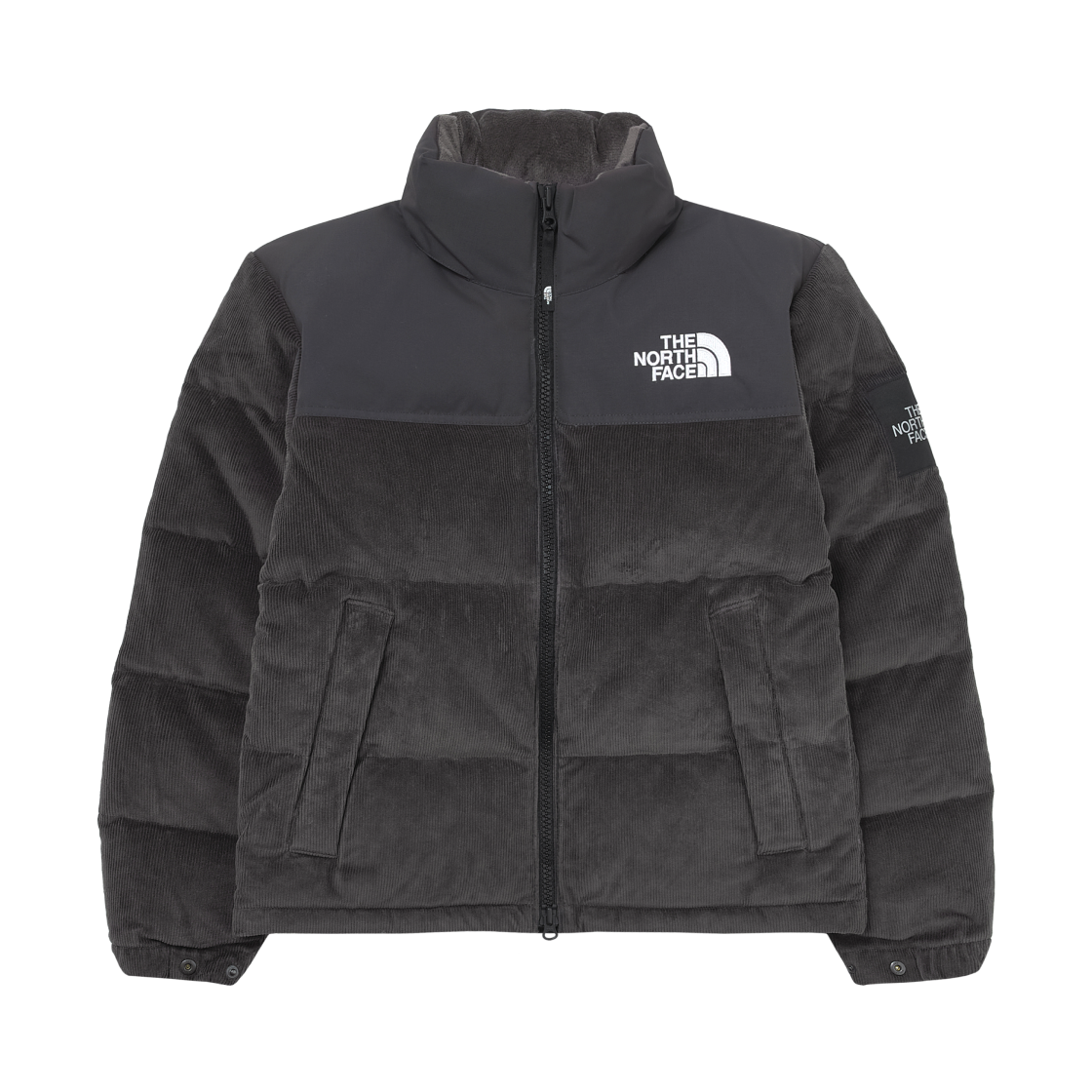 노스페이스 화이트 라벨 코듀로이 눕시 다운 자켓 차콜