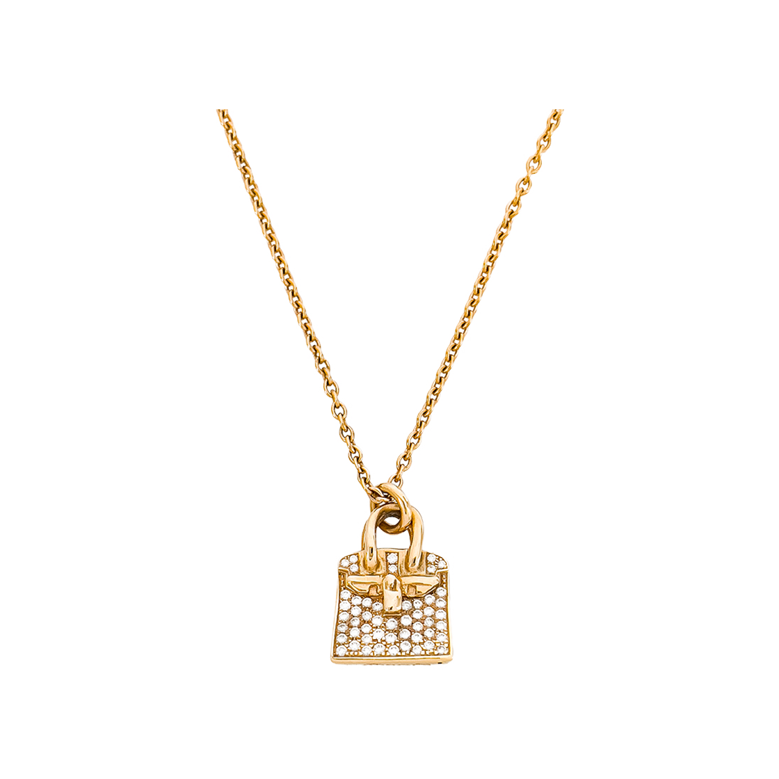 에르메스 벌킨 아뮬레뜨 펜던트 네크리스 18K 로즈골드 다이아몬드(5HA1457)(Hermes Birkin Amulette Pendant Necklace in 18K Rose Gold with Diamonds)