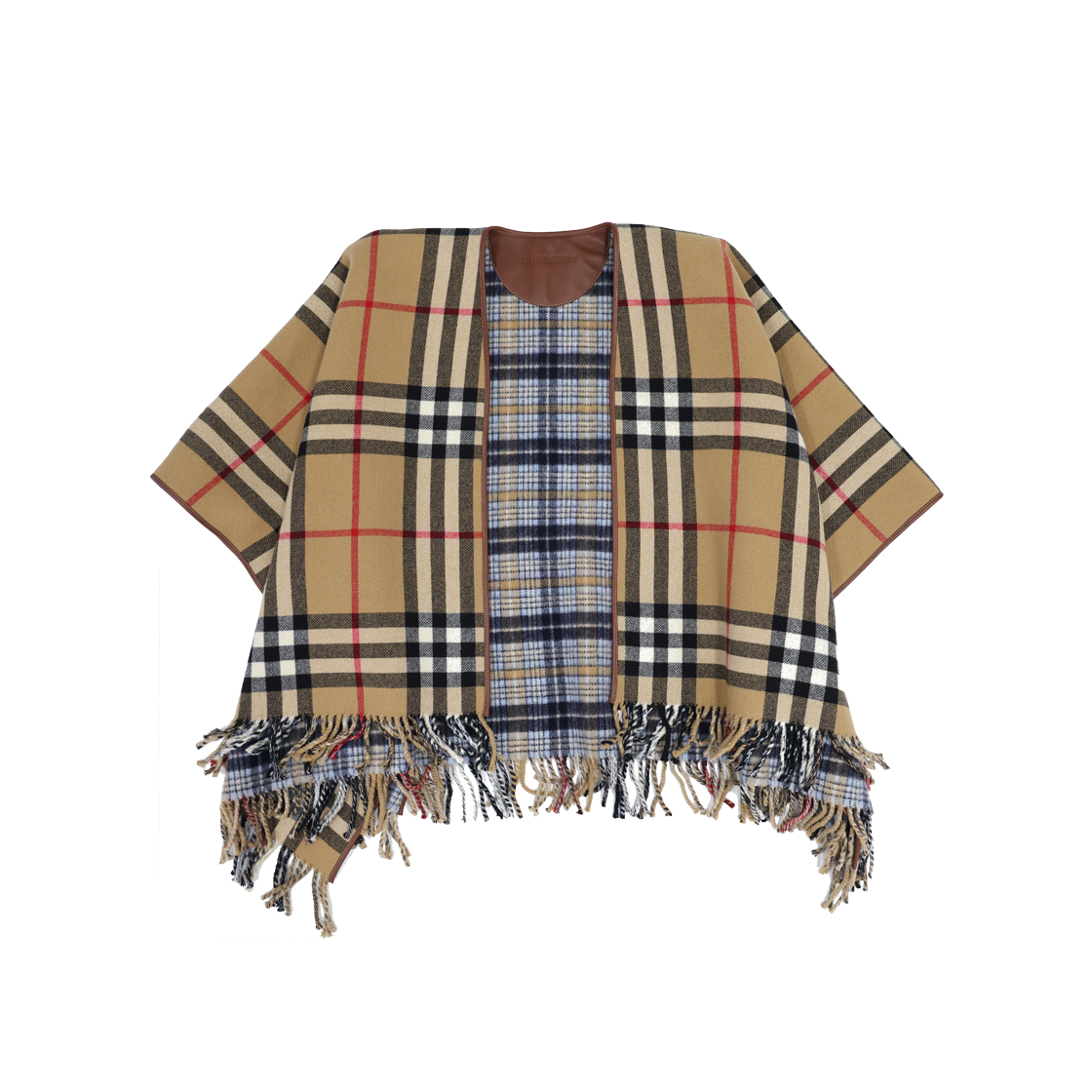 IT977GG48CE8 Burberry Checked Wool Cape Coat 8050482