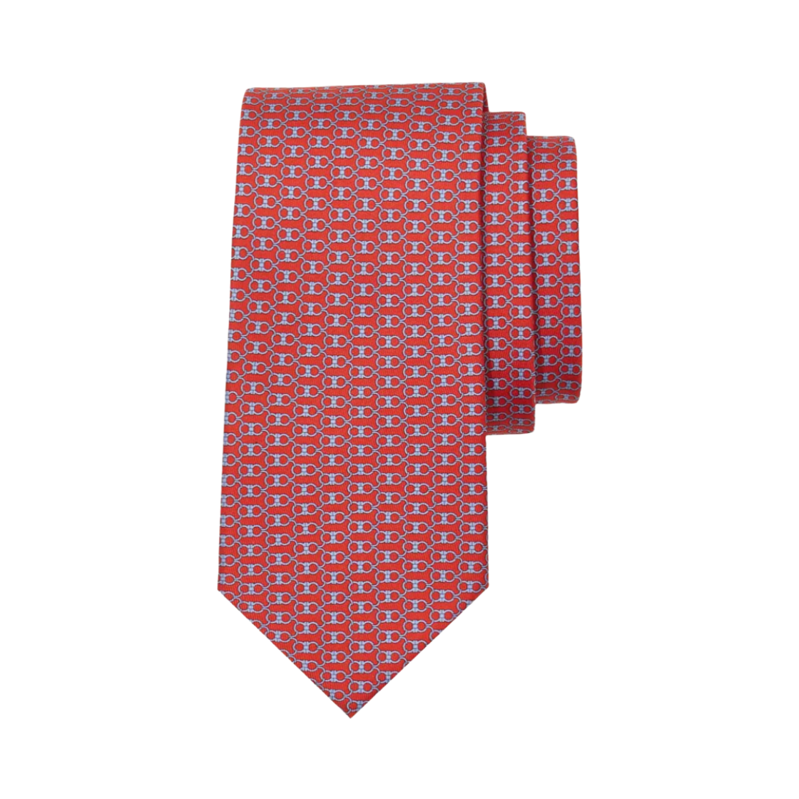 351217-778570 Ferragamo Gancini Print Silk Tie Red