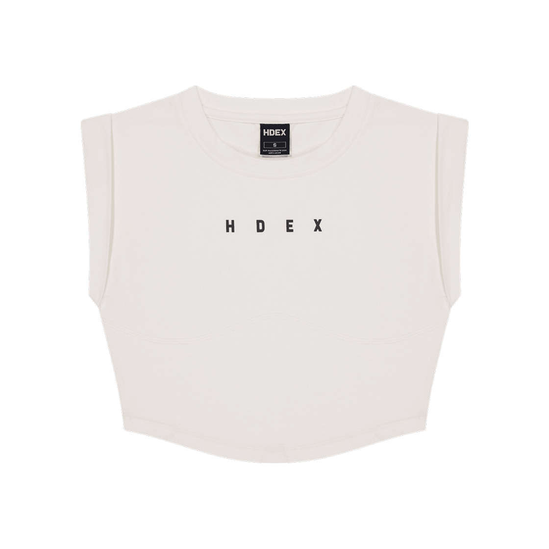 에이치덱스 마일드 롤업 크롭 슬리브리스 화이트(HDEX Mild Roll-Up Crop Sleeveless White)