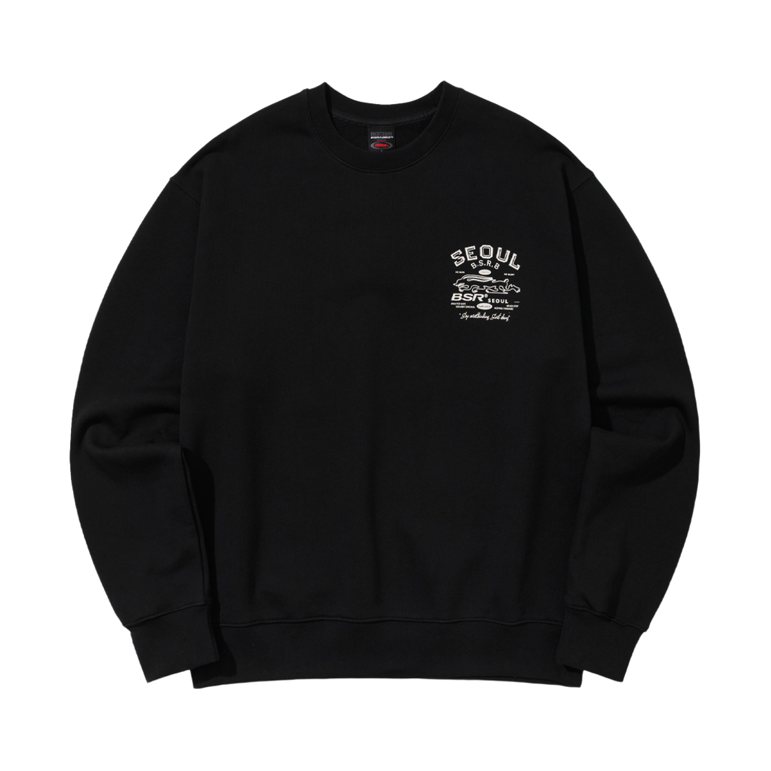 BSR2526FWBD049 Bsrabbit Seoul Bsrb Back Print Crewneck Black