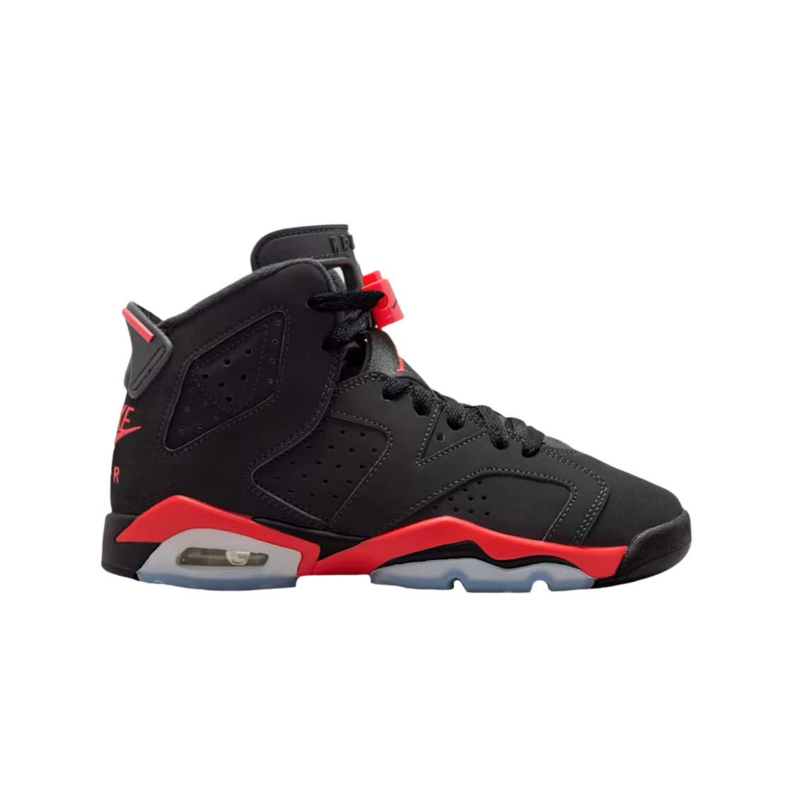 (GS) 조던 6 레트로 인프라레드 세일즈맨 블랙 앤 라이트 크림슨((GS) Jordan 6 Retro Infrared Salesman Black and Light Crimson) - 1