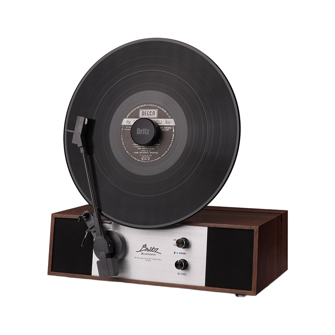 브리츠 BZ-TMK1 세로형 LP 턴테이블 블루투스 스피커(Britz BZ-TMK1 Vertical LP Turntable Bluetooth Speaker)