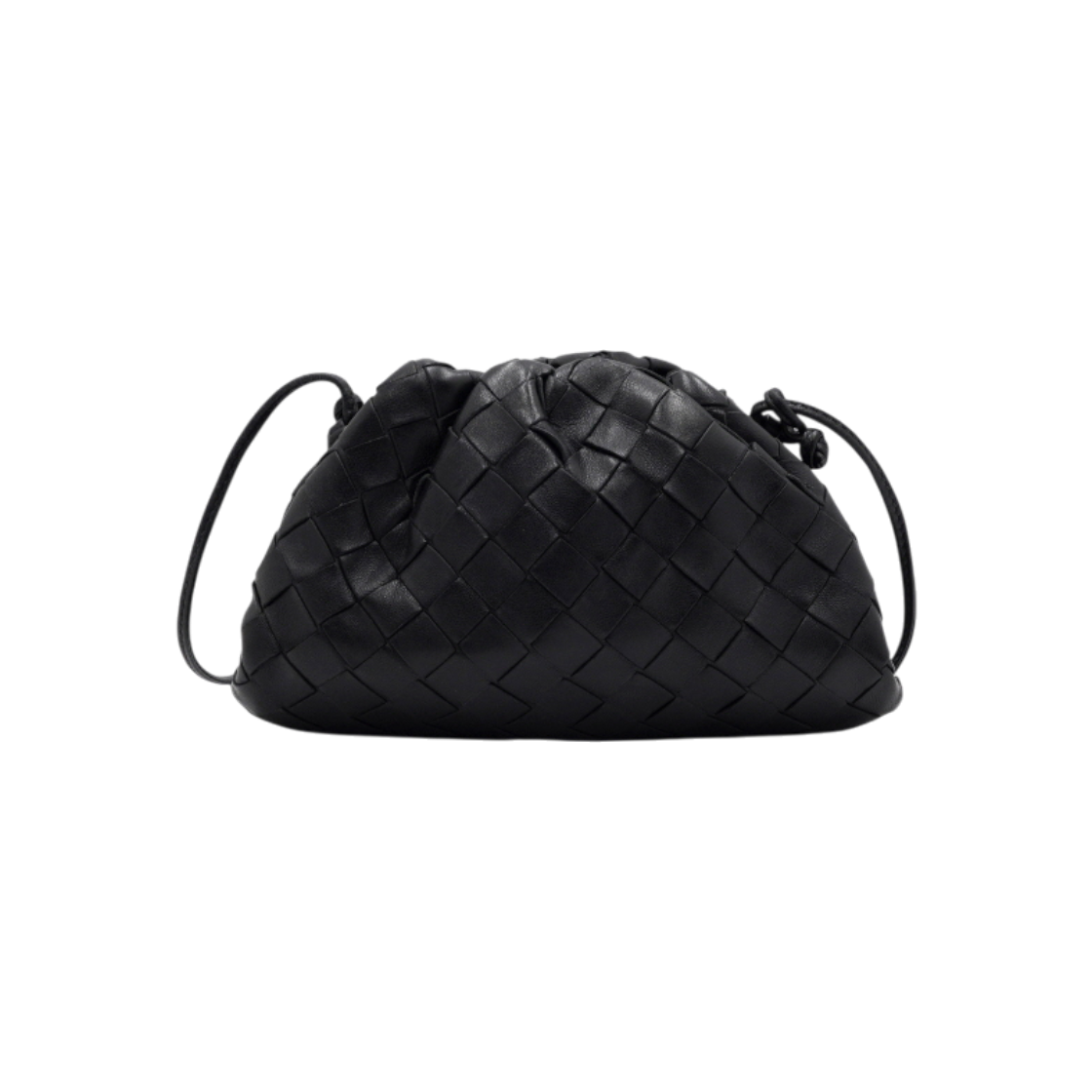 ITDFOPONERCU Bottega Veneta Black Intrecciato Mini Pouch Crossbody Bag 585852