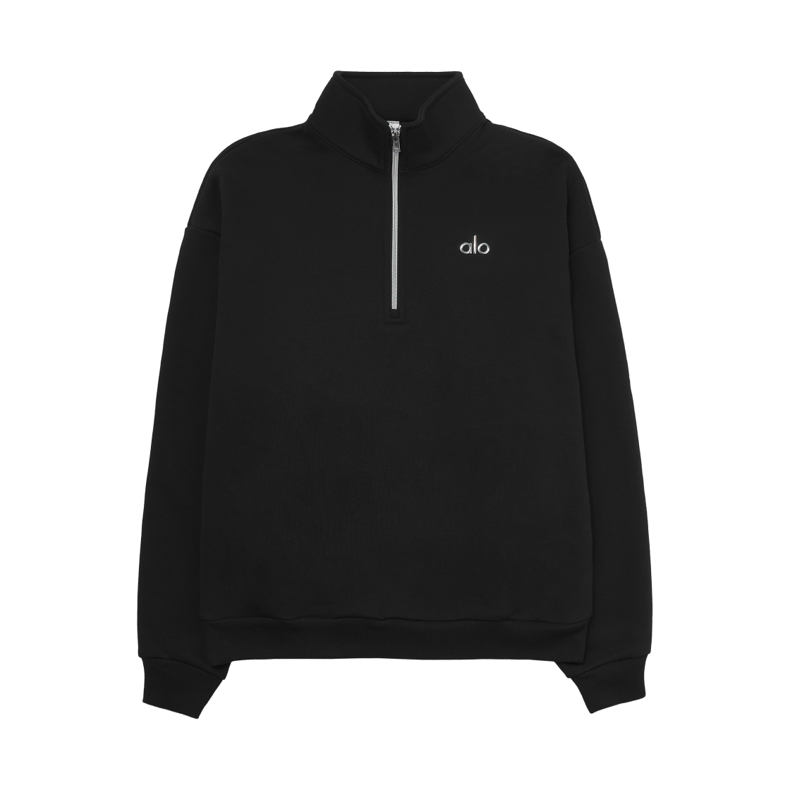 알로 요가 어콜레이드 1/4 집 풀오버 블랙(Alo Yoga Accolade 1/4 Zip Pullover Black)
