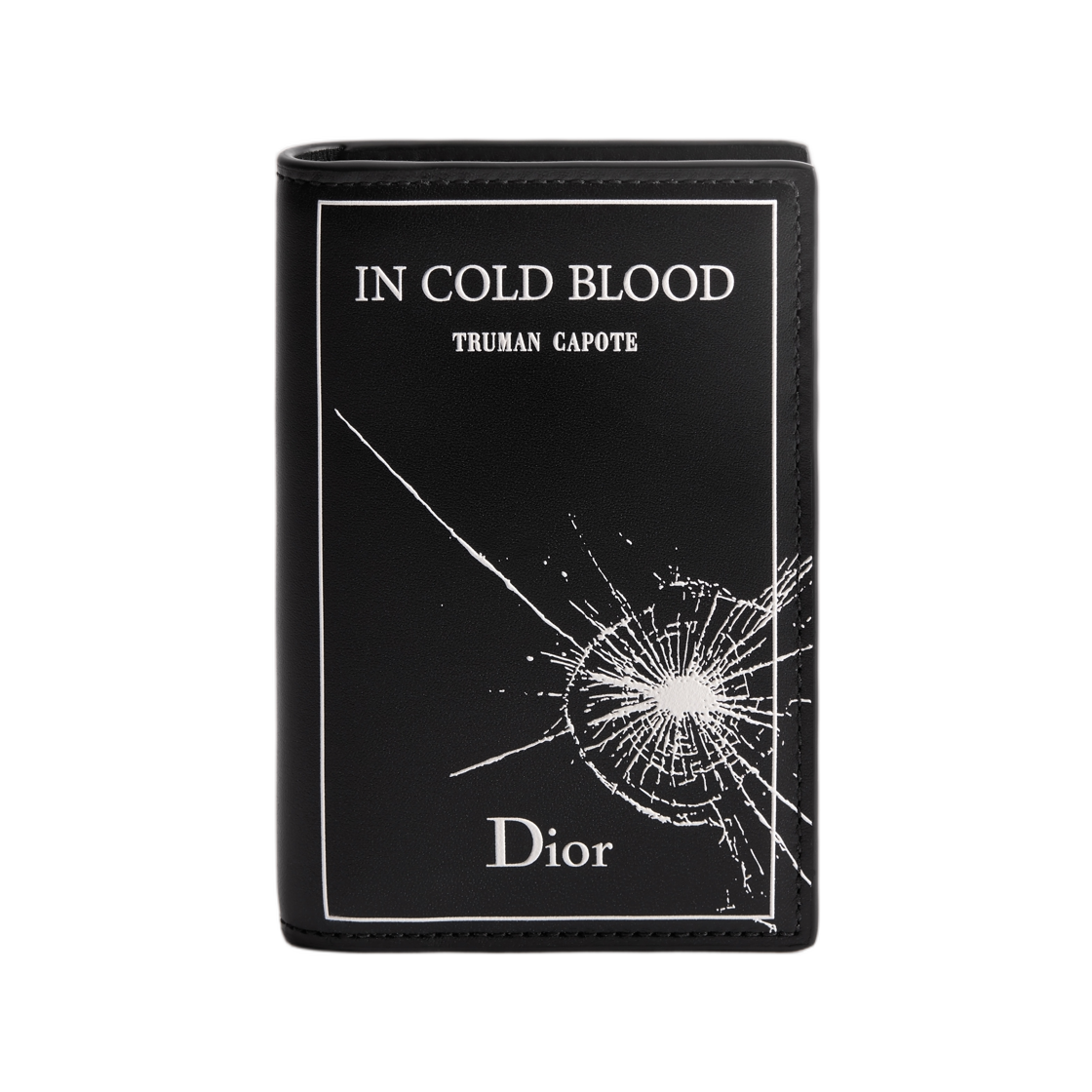 디올 바이폴드 카드 홀더 북 커버 엠보스 카프스킨 블랙 화이트(Dior Bi-Fold Card Holder Book Cover Embossed Calfskin Black White)