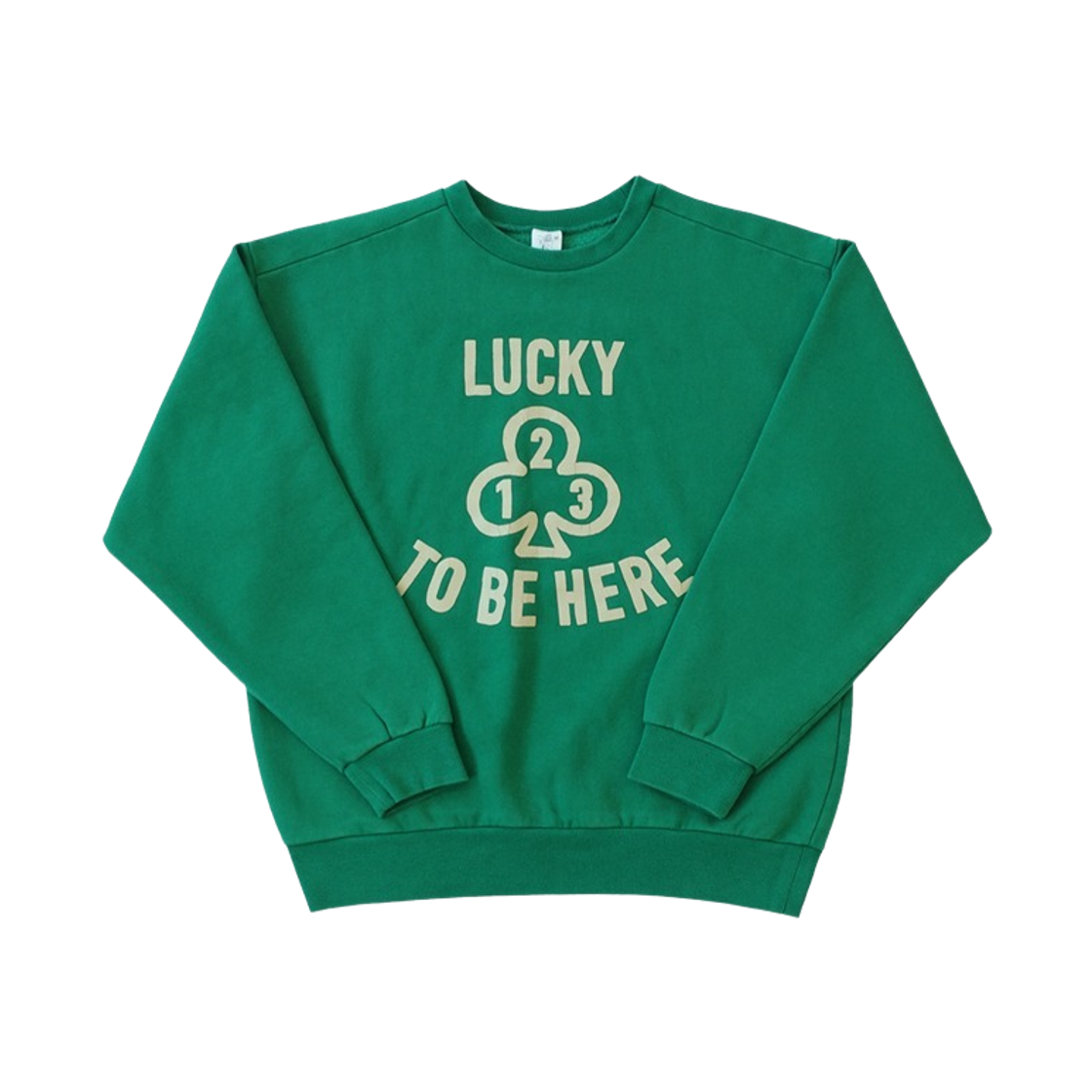컬렉트 피시스 쓰리 리브스 클로버 스웨트셔츠 그린(Collect Pieces Three Leaves Clover Sweatshirts Green)