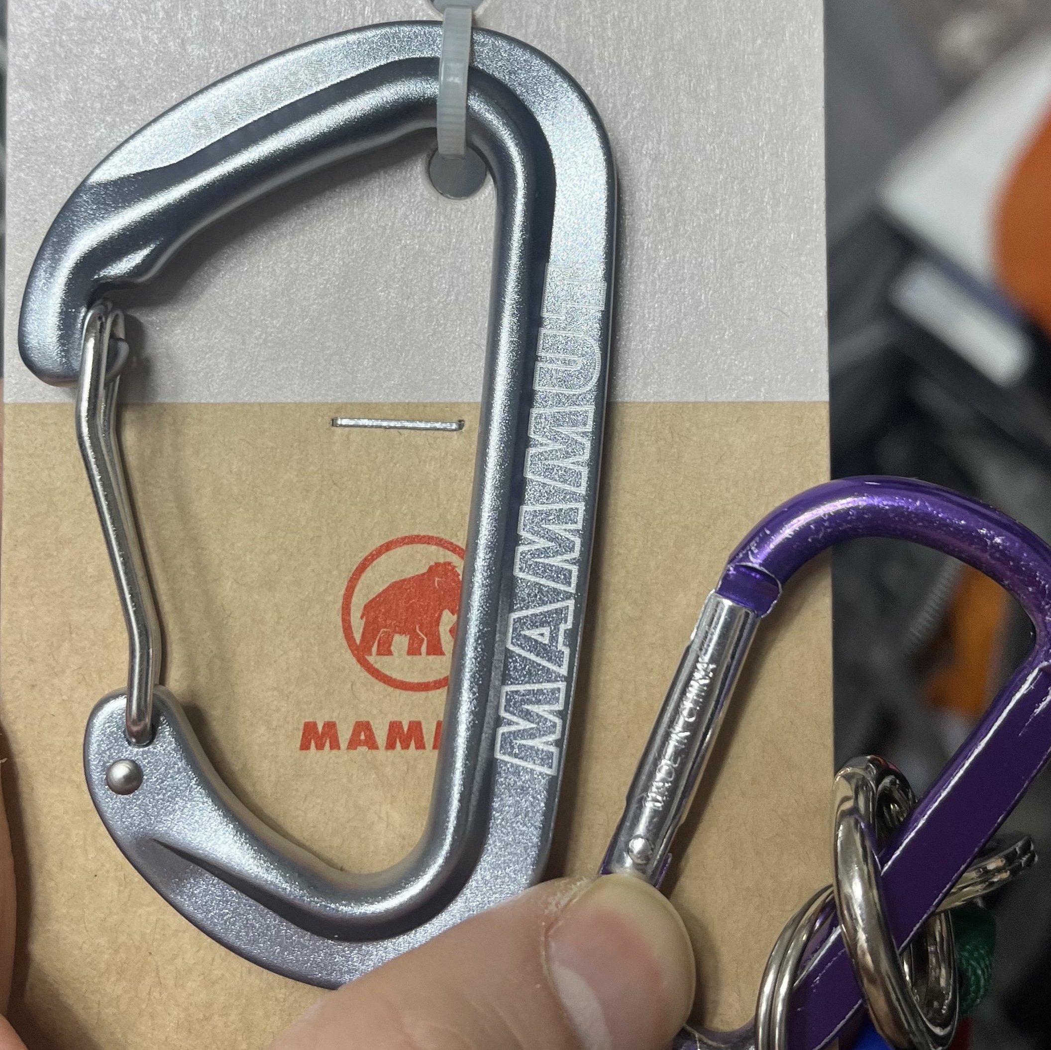 MAMMUT Sender Wire Carabiner Grey 착용 스타일