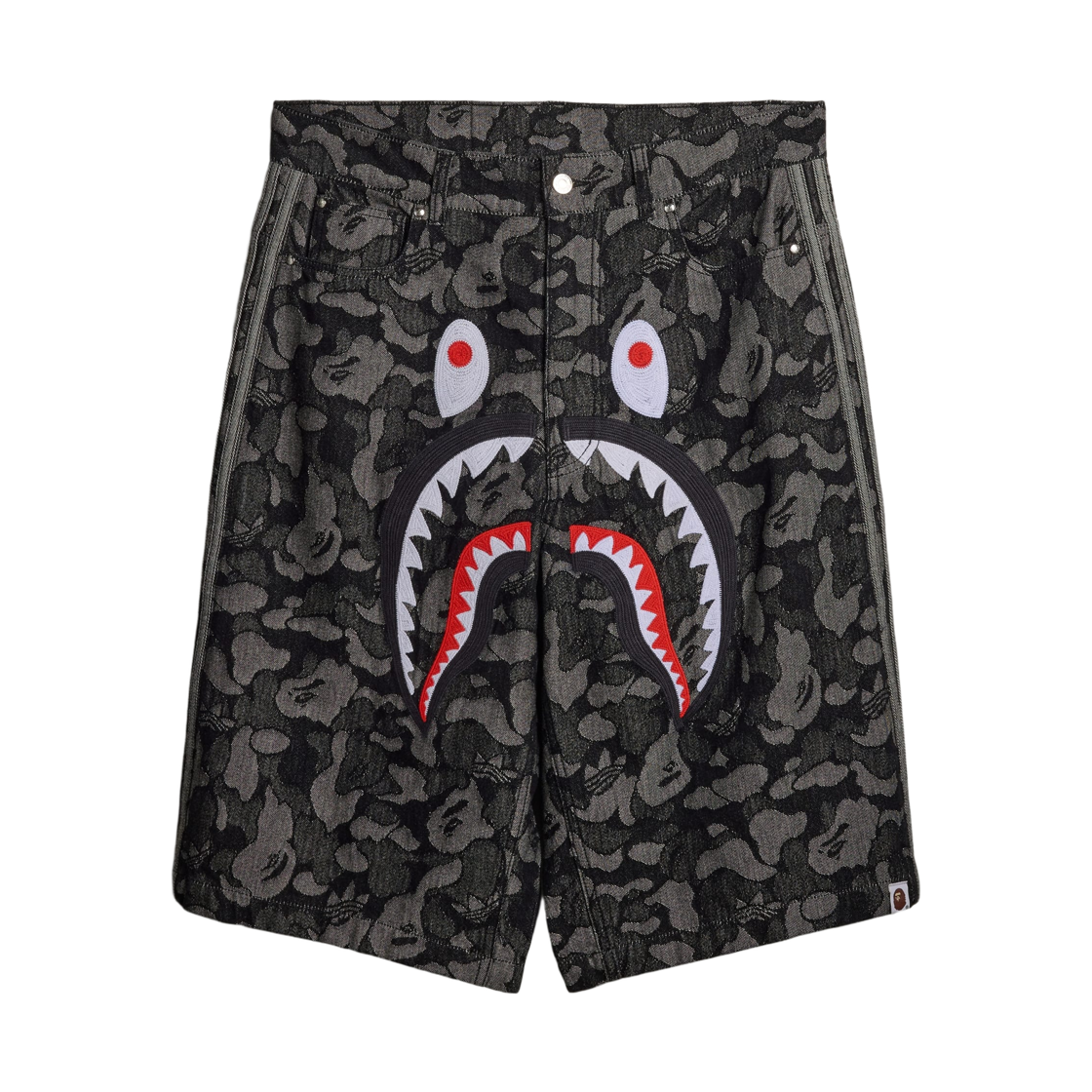 아디다스 x 베이프 샤크 데님 쇼츠 블랙 - KR 사이즈