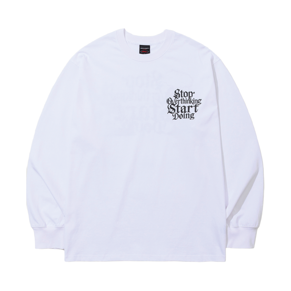 BSR2526FWBD064 Bsrabbit Stop Overthinking Back Print Long Sleeve White