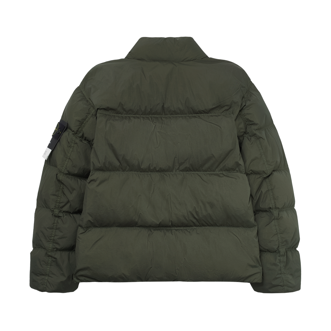 스톤 아일랜드 4100010 크링클 랩스 NY 리사이클 나일론 다운 자켓 윈드 레지스턴스 밀리터리 그린 - 25FW(Stone Island 4100010 Crinkle Reps NY Recycled Nylon Down Jacket with Wind Resistance Military Green - 25FW) - 2