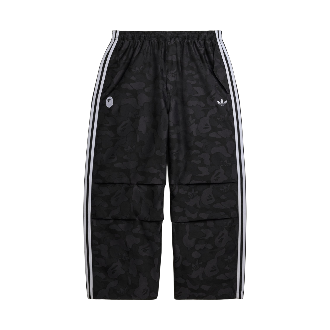 아디다스 x 베이프 자카드 팬츠 블랙 - US 사이즈(Adidas x BAPE Jacquard Pants Black - US Sizing)