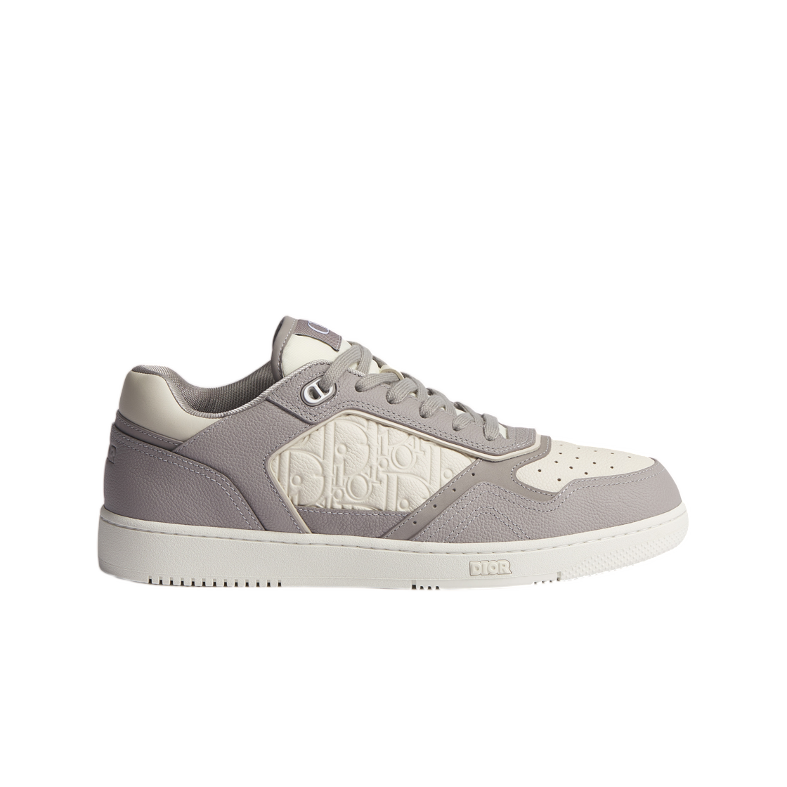 3SN272ZAY-H877 Dior B27 Uptown Low-Top Sneakers Grained Calfskin With Dior Gravity Leather Trianon Gray Cream