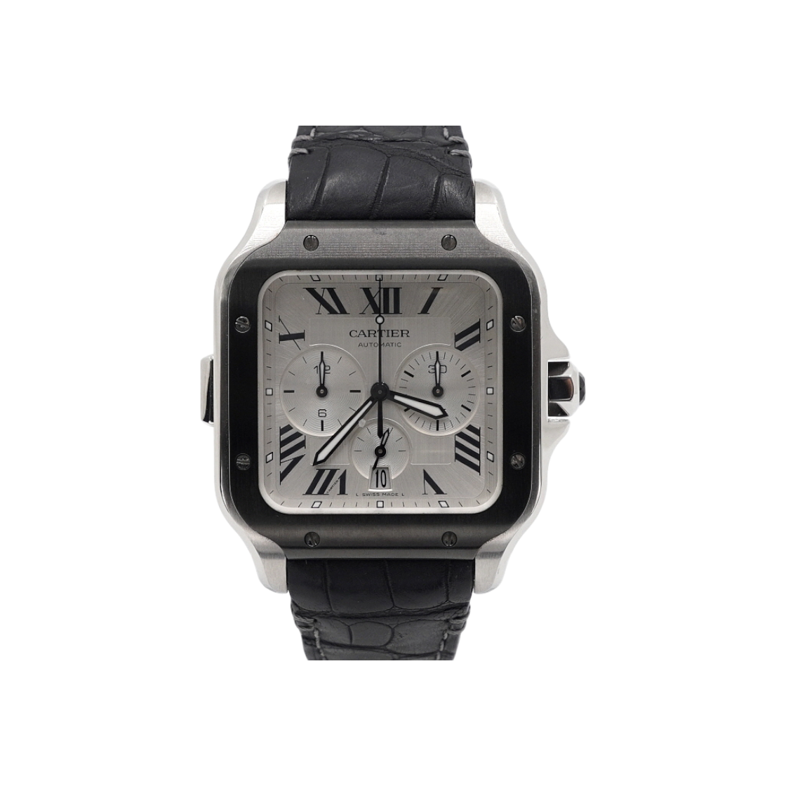 IT862TBPMFU3 Cartier Santos de Cartier XL 43.3mm Chronograph Automatic Men's Leather Watch