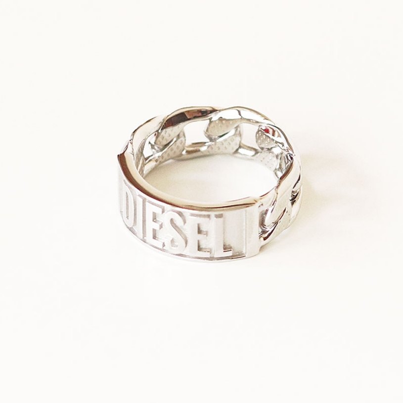 Diesel Dx1347 Stainless Steel Band Ring Silver 착용 스타일 - 2