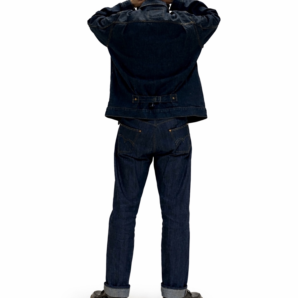 Levi's Type I Jacket Dark Indigo, Levi's LVC 1922 501 Jean Rigid 150th Anniversary Limited Edition 착용 스타일 - 3