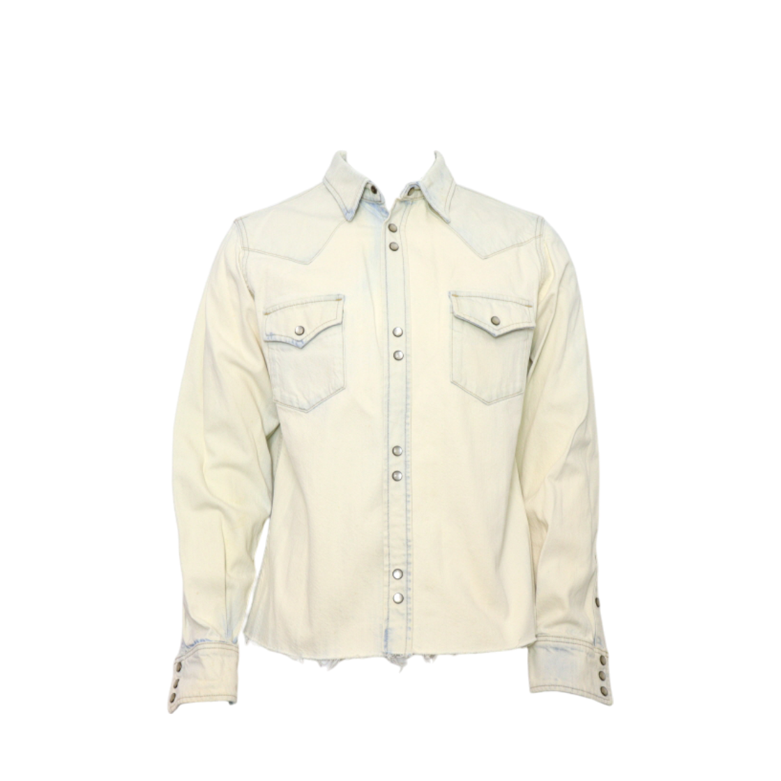 생로랑 612988 아이보리 데님 스터드 남성 셔츠 자켓aa60149(Saint Laurent Ivory Denim Studded Men's Shirt Jacket)
