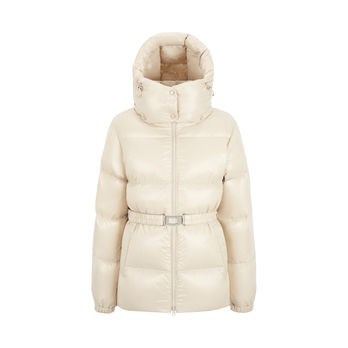 VDDJ31756-BGL (W) Duvetica Alolorete Glossy Belted Midi Down Jacket Beige