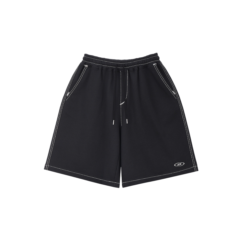 BH1MSP205WB BORN TO WIN Bold Line Symbol B Bermuda Pants Washed Black