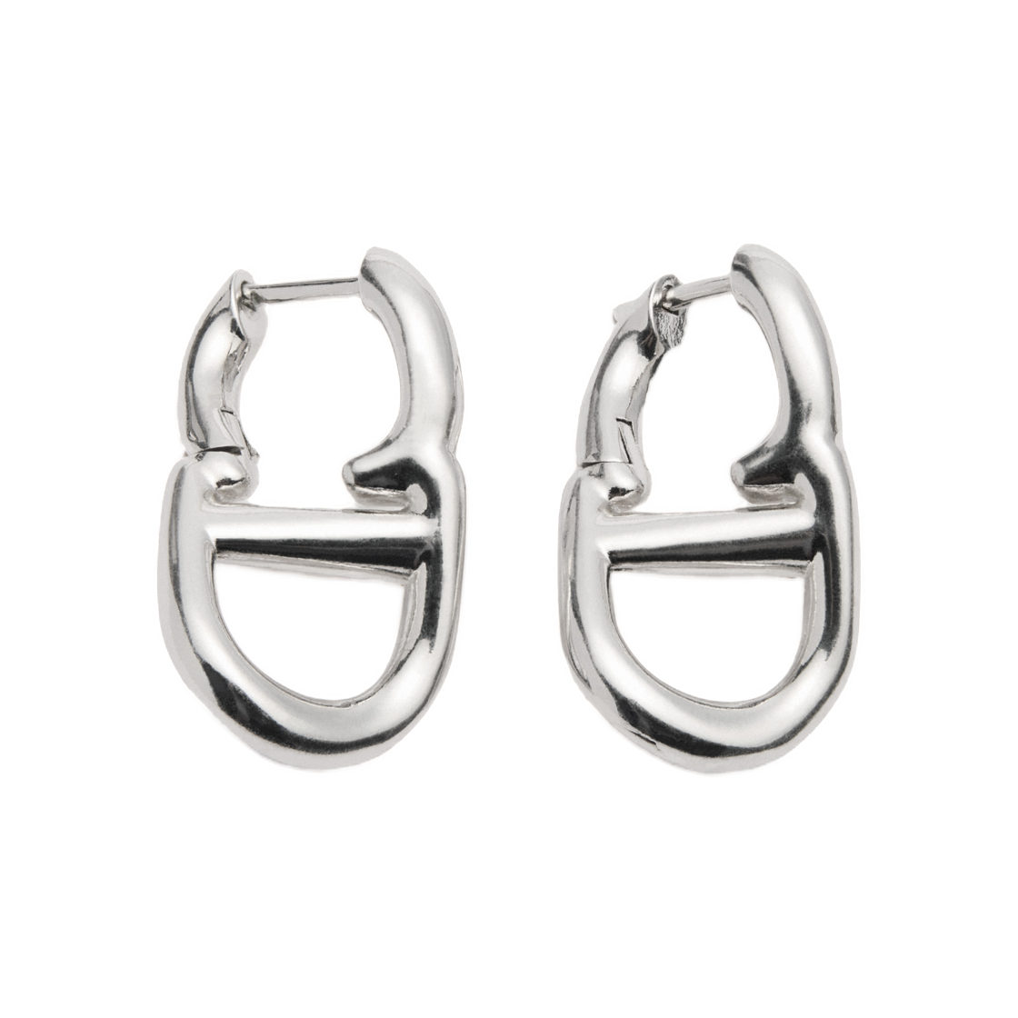 E4435HOMMT-D000 Dior CD Icon Earrings Silver Finish Brass Silver