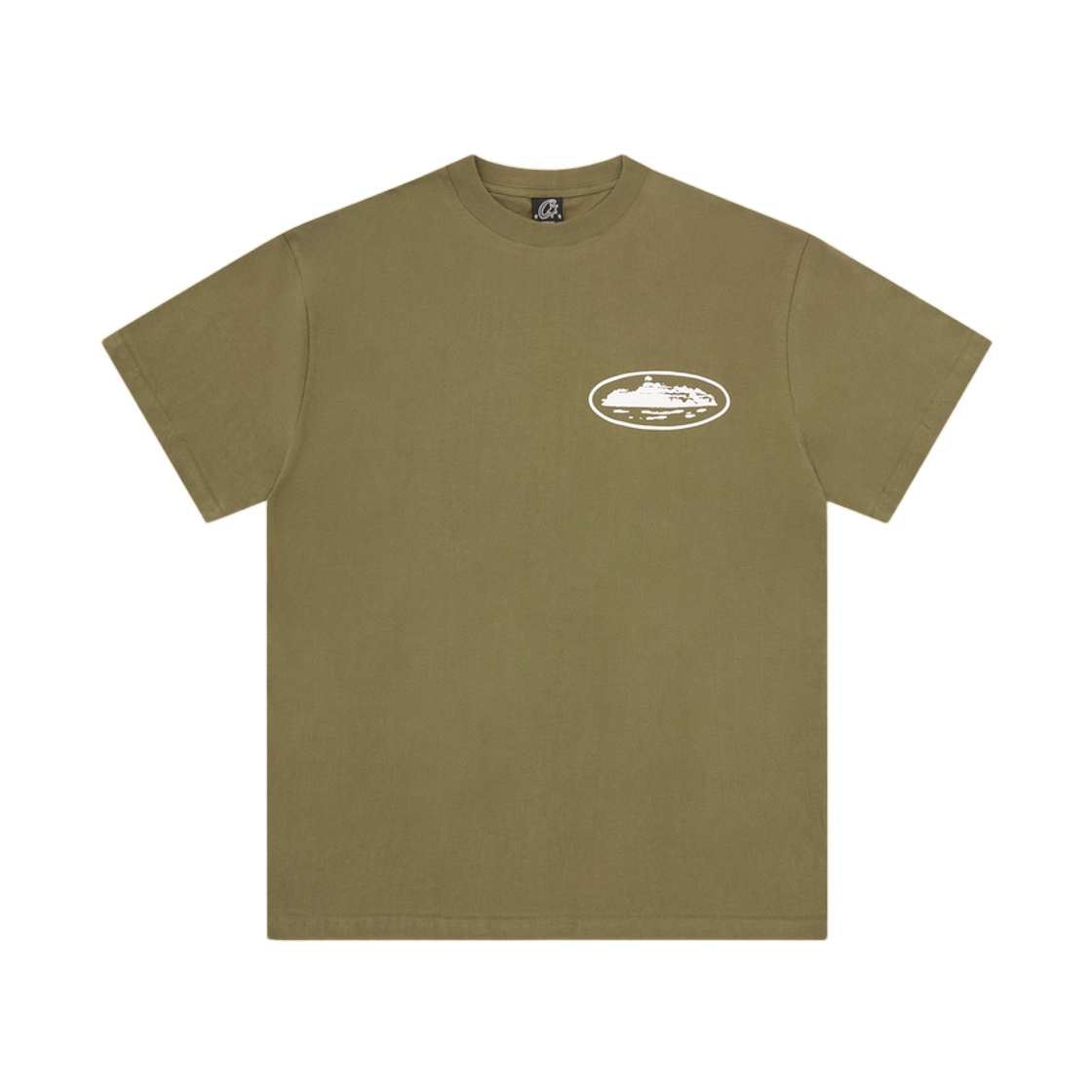 코르테이즈 아일랜드 퍼프 프린트 티셔츠 올리브(Corteiz Island Puff Print T-Shirt Olive)