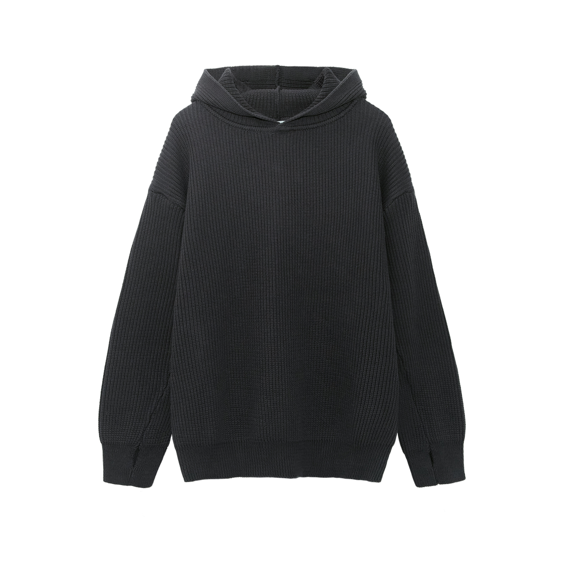 HM6PKN3741AB Polyteru Human Index Human Knit Hoodie Purple Charcoal