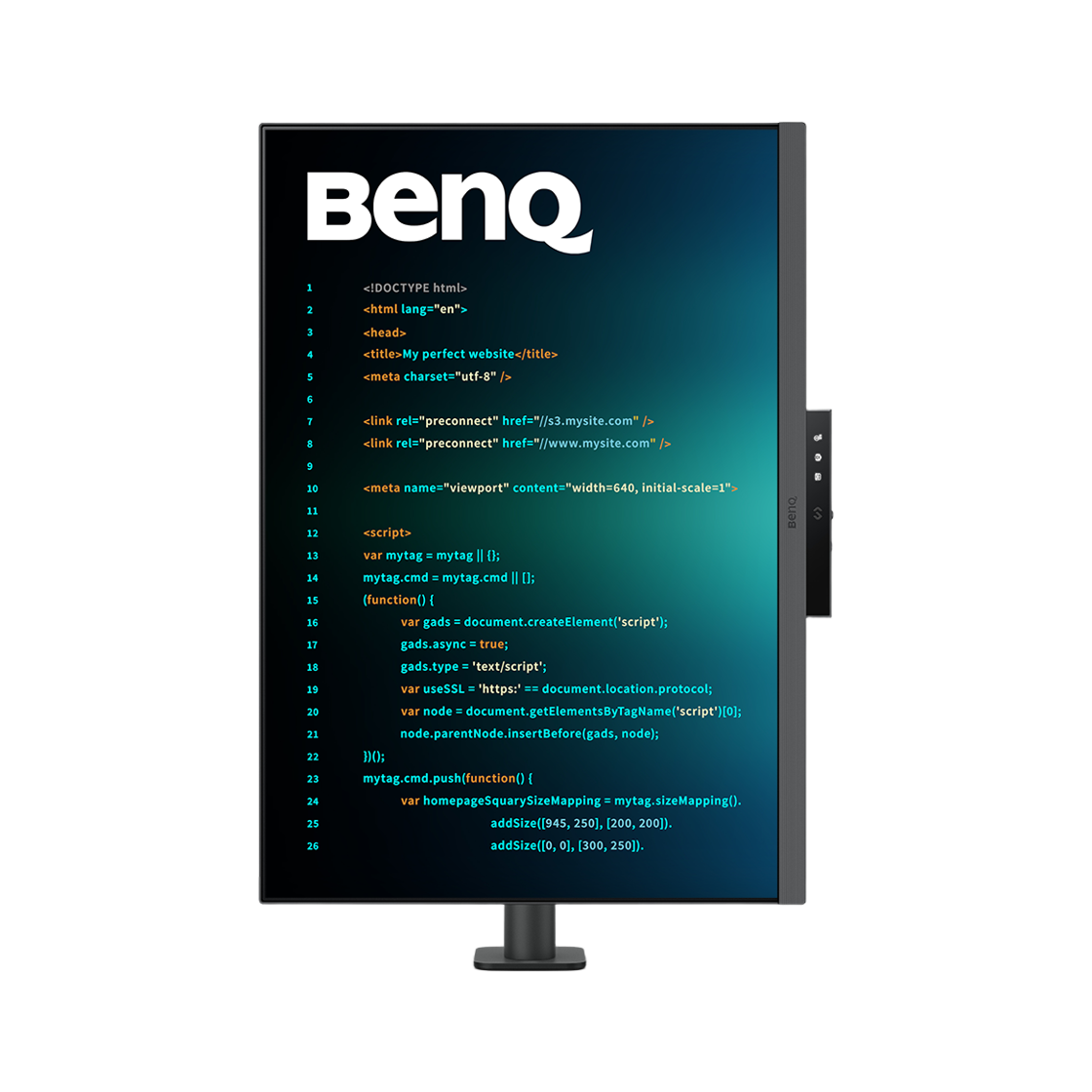 벤큐 RD280UA 아이케어 무결점 4K UHD 프로그래밍 코딩 개발자 프리모션암 모니터(BenQ RD280UA Eye Care Flawless 4K UHD Programming Coding Developer Free Motion Arm Monitor) - 3