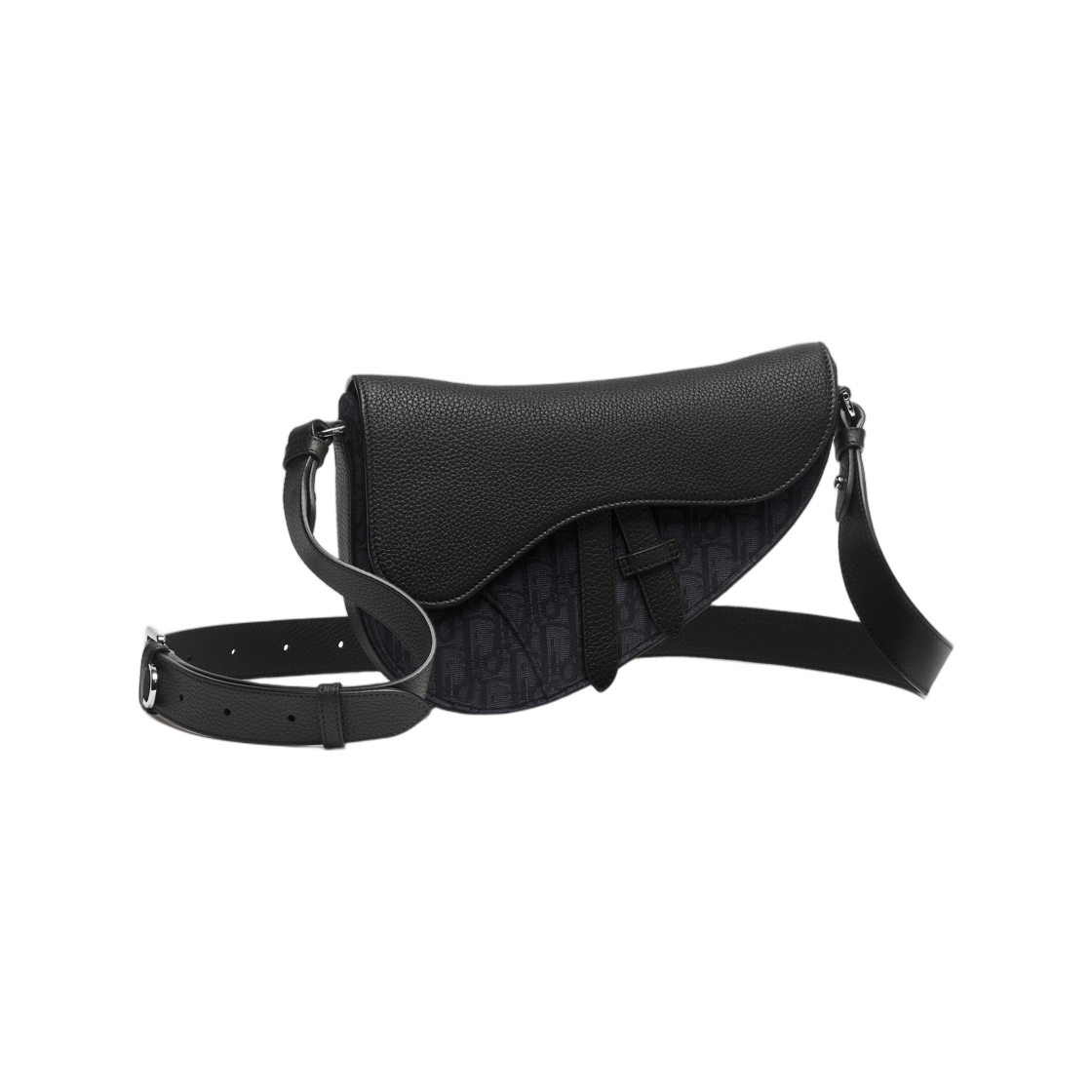 디올 새들백 그레인드 토뤼옹 레더 & 디올 오블리크 자카드 블랙(Dior Saddle Bag Grained Taurillon Leather & Dior Oblique Jacquard Black) - 1