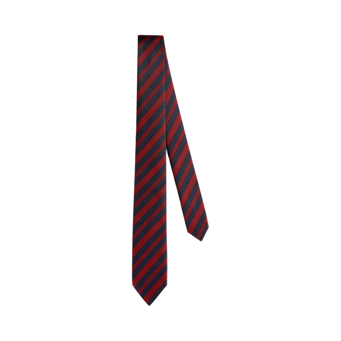 68C1047B6046-C583 Dior Striped Tie Silk Navy Blue Red