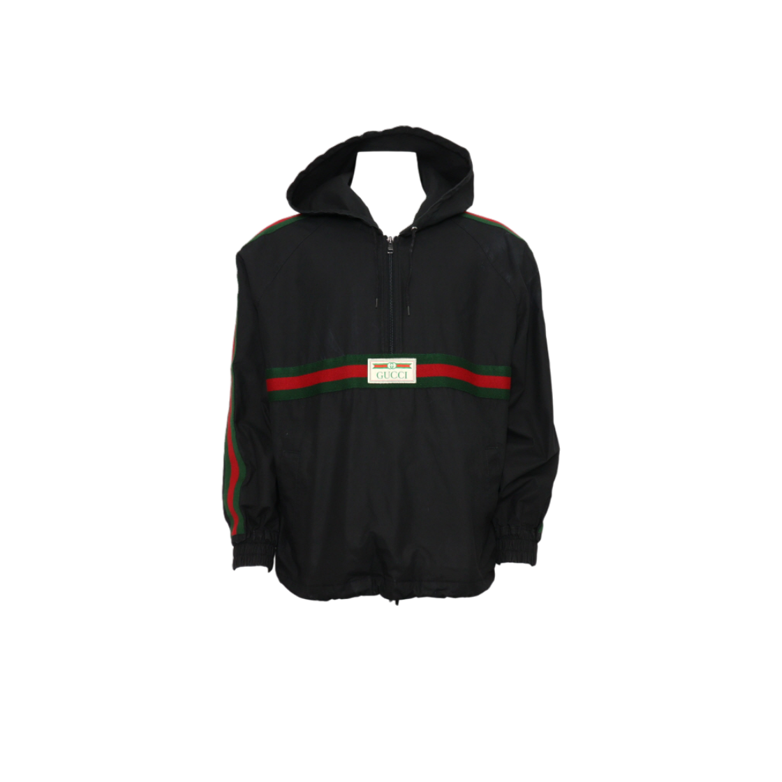 ITL5GU9I5T4K Gucci Black Web Stripe Cotton Men's Windbreaker Jacket