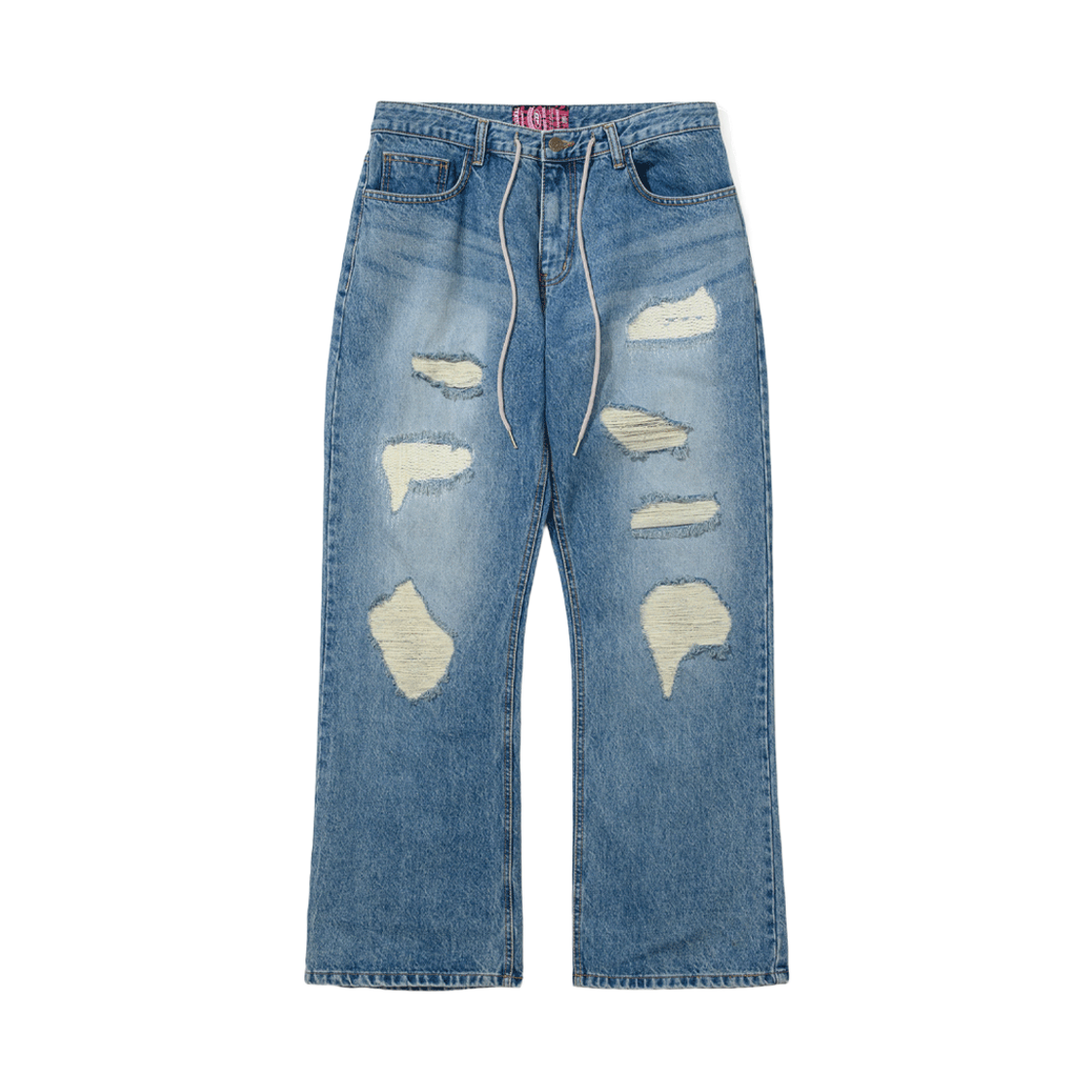 MBSRCOPTA07 Bsrabbit Flare Relaxed Fit Denim Pants Vintage Blue