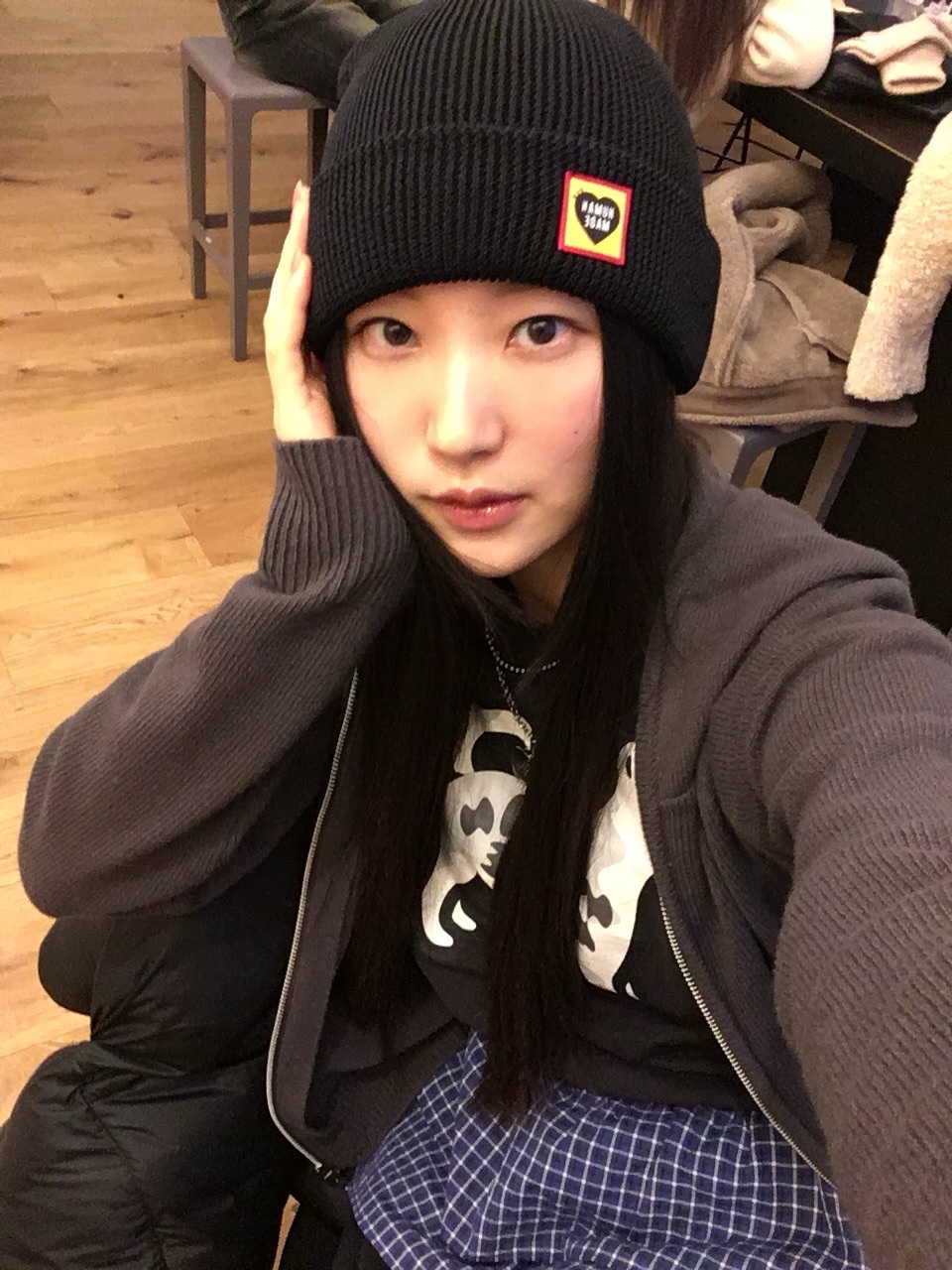 Human Made Classic Beanie Black, Human Made Animal Graphic T-Shirt Jindo Dog Black - Seoul Store Exclusive 착용 스타일