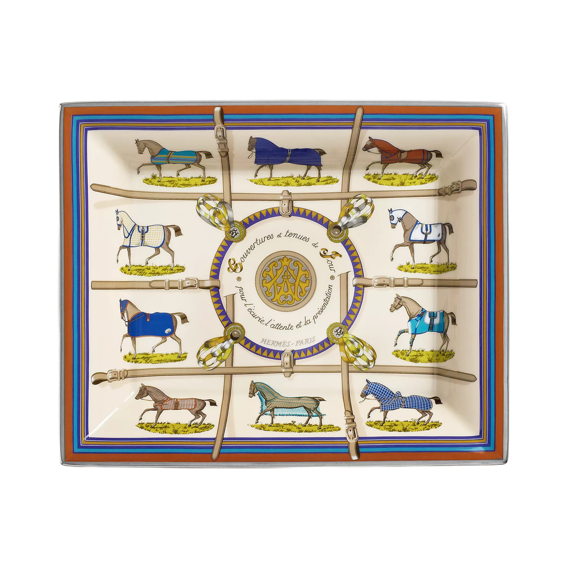 H310911M01 Hermes Couvertures Et Tenues De Jour Change Tray Beige Terracotta