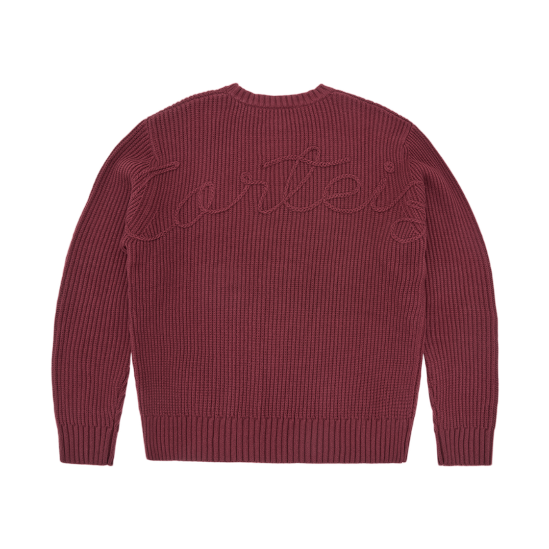 코르테이즈 크로쉐 아플리케 니트 크루 버건디(Corteiz Crochet Applique Knit Crew Burgundy)
