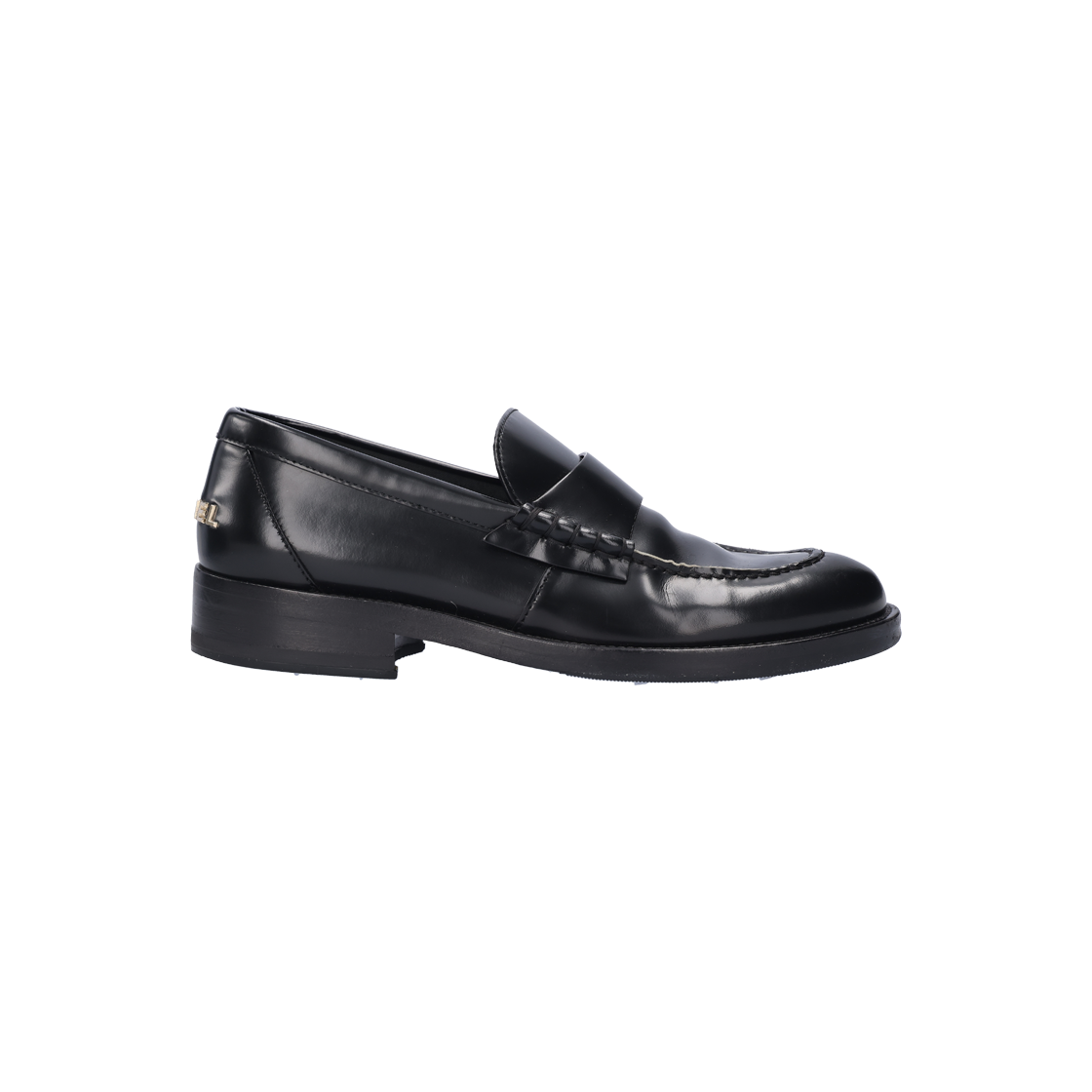 샤넬 G39190 로퍼 레더 블랙 37(Chanel G39190 Black Leather Loafers Size 37)