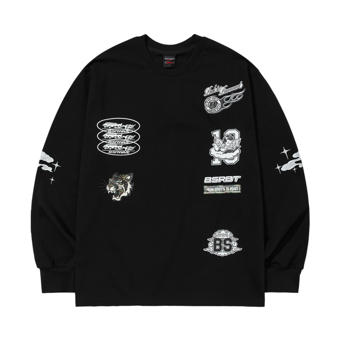 BSR2526FWBD057 Bsrabbit Multi Logo Long Sleeve Black