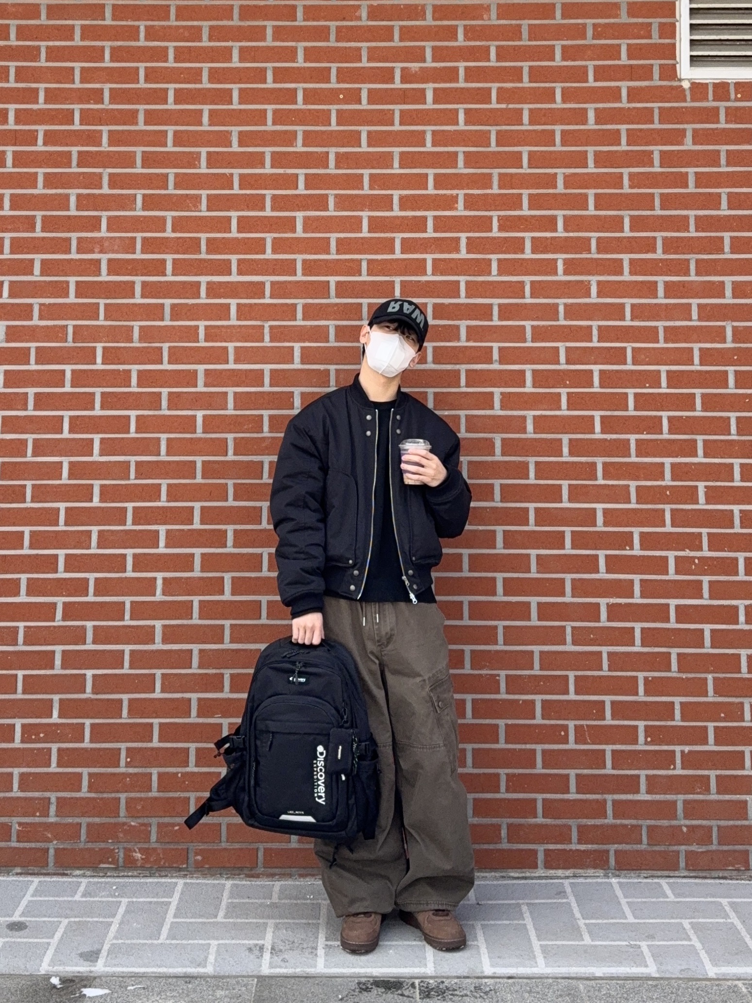 (W) Nike Air Force 1 '07 Cacao Wow, ETCE Raw Ball Cap Black 착용 스타일 - 3