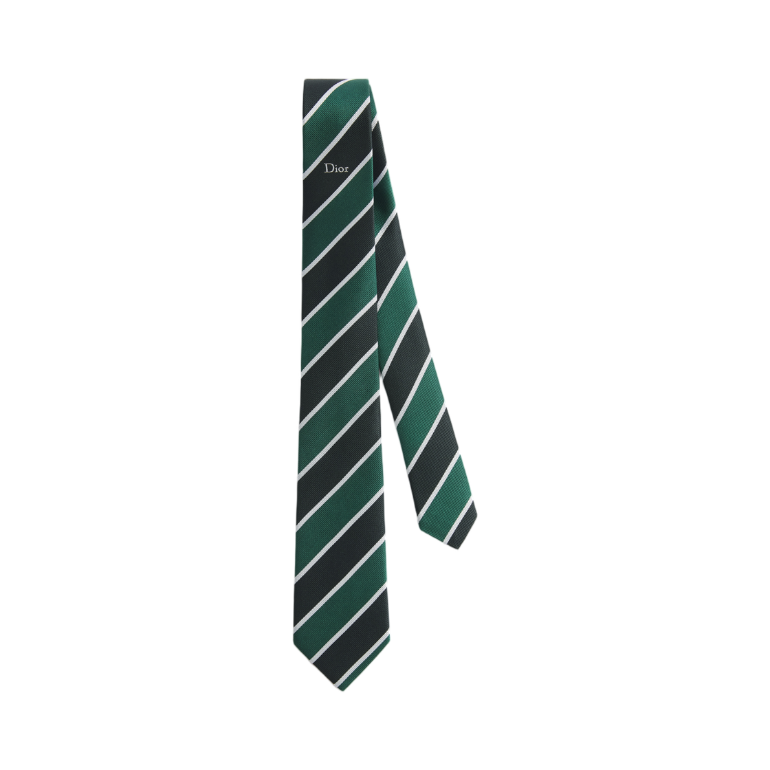 68C1047B6057-C586 Dior Striped Dior Tie Silk Black Green Light Gray