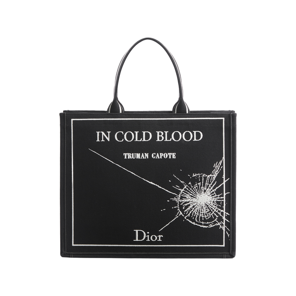 디올 북 토트 라지 북 커버 자수 블랙 화이트(Dior Book Tote Large Book Cover Embroidery Black White)