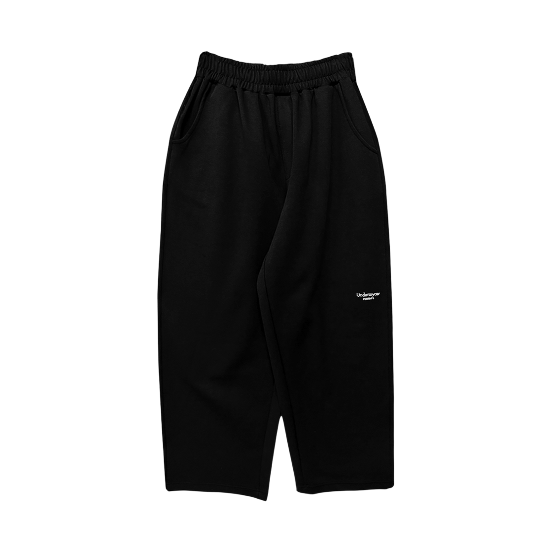 언더마이카 무.163 클래식 로고 배기 핏 스웻 팬츠 블랙