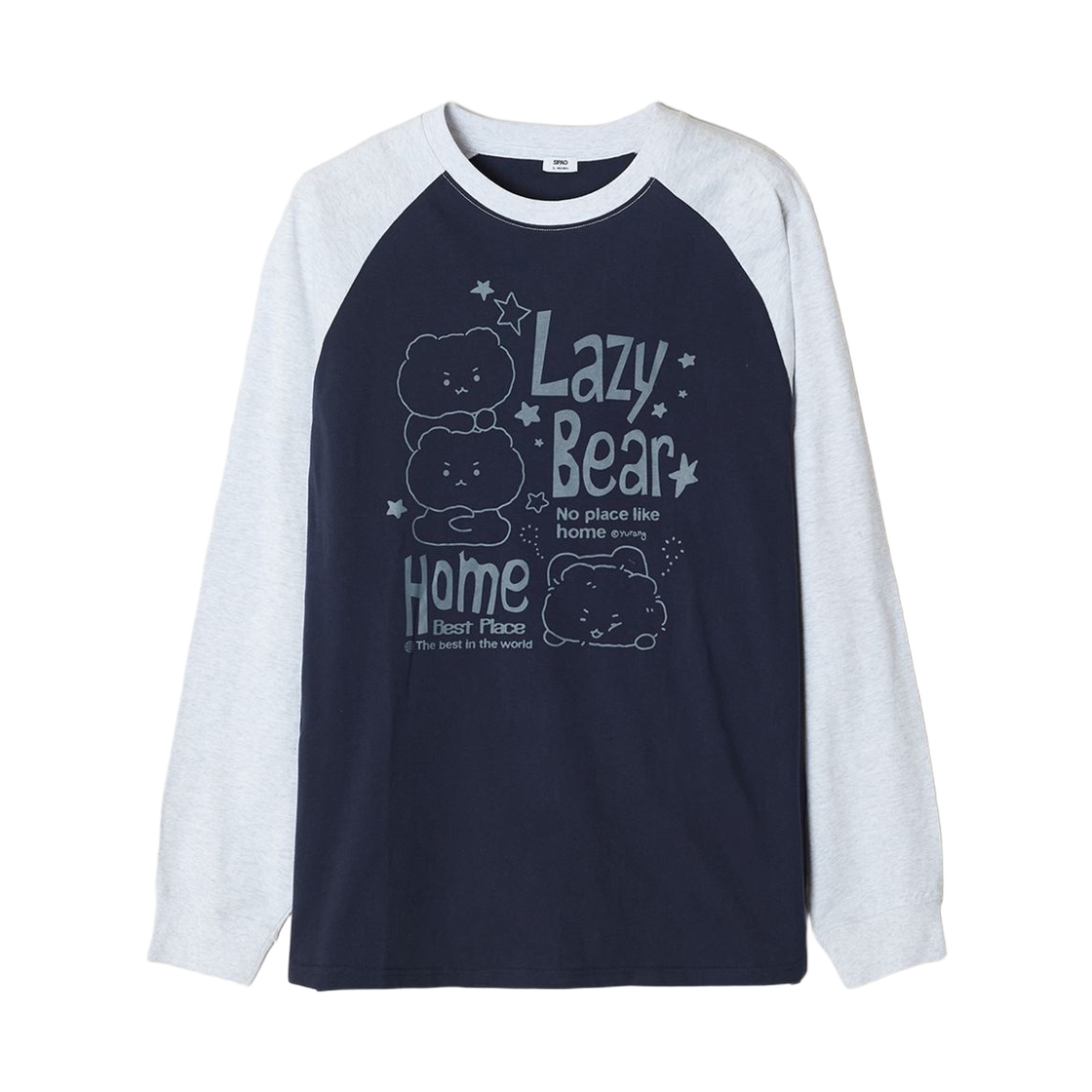 스파오 x 망그러진곰 롱슬리브 티셔츠 네이비(Spao x Manggom Long Sleeve T-Shirt Navy) - 1