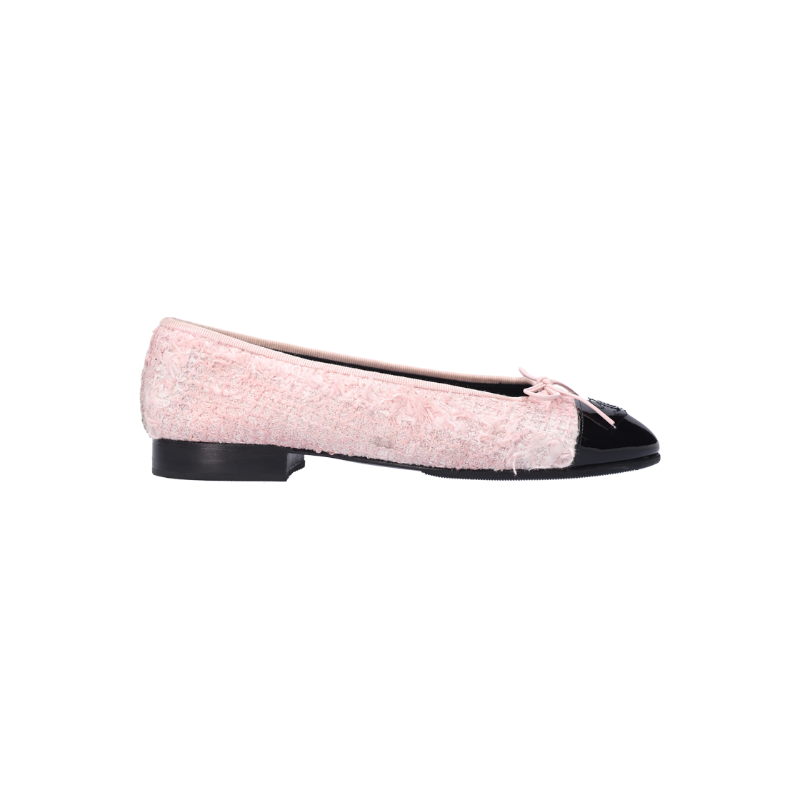 ITHQELFVELRJ Chanel G02819 Tweed Ballerina Flats in Pink, Size 37