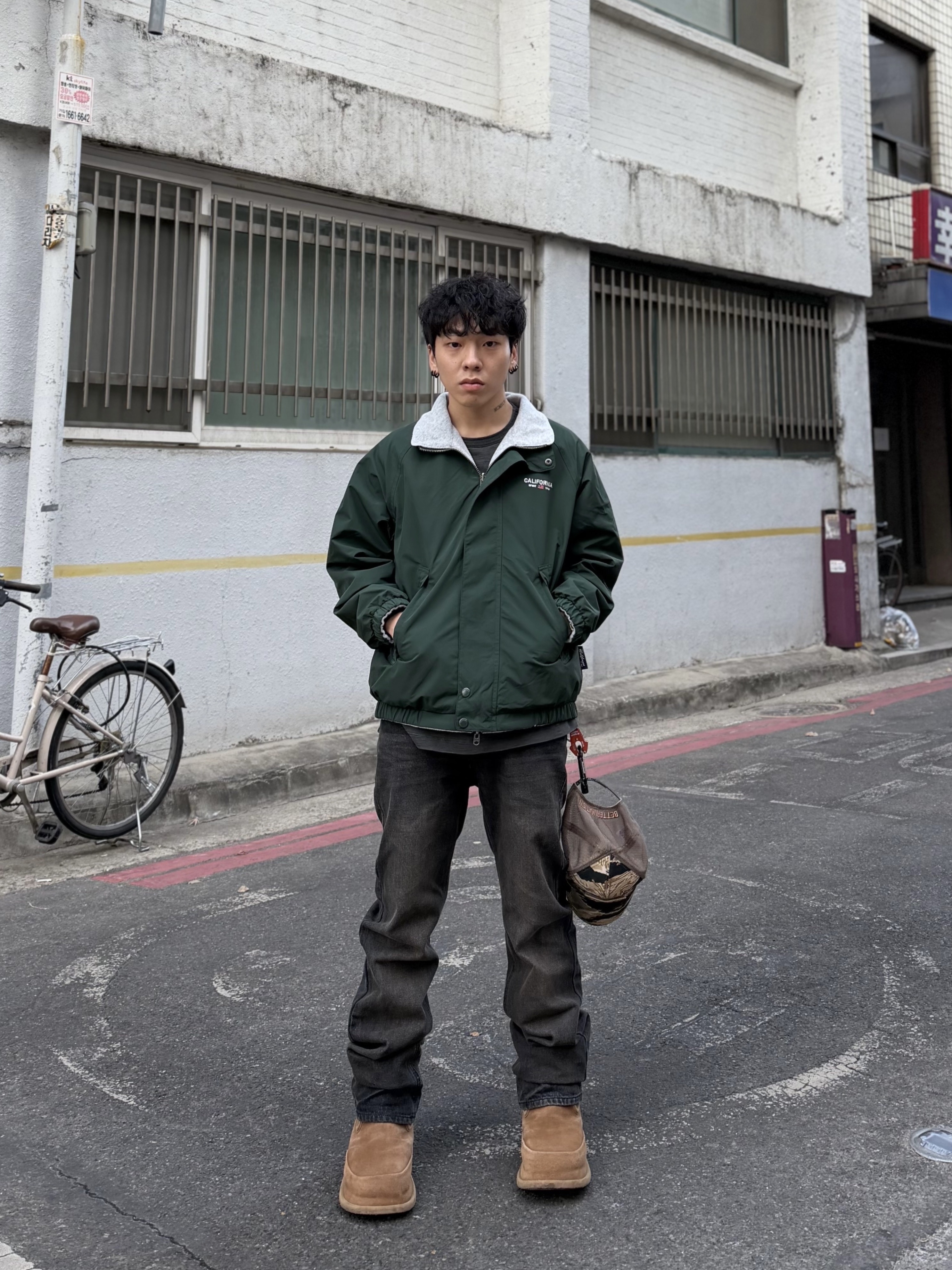 NONPARKING X kinchi N Road Boots Brown 착용 스타일 - 1