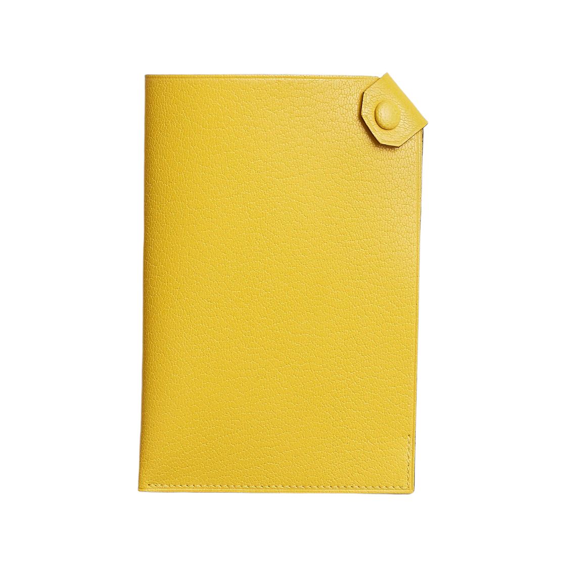 H078384CK9O Hermes Tarmac Passport Holder Chamkila Goatskin & Palladium Jaune De Naples